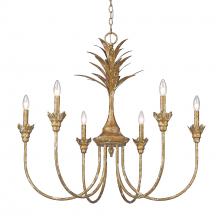  0846-6 HG - Lillianne HG 6 Light Chandelier in Heirloom Gold